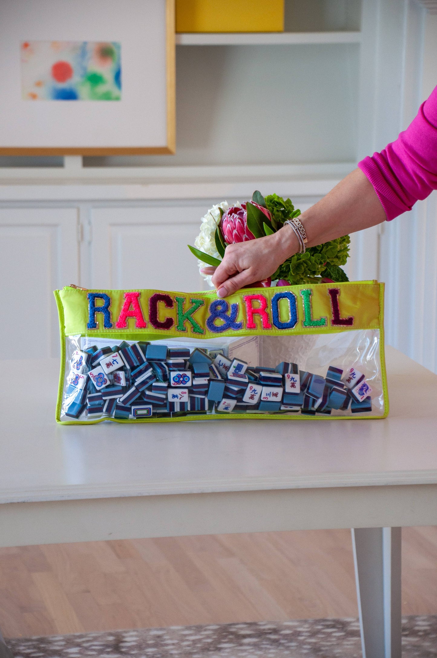 Chartreuse Rack & Roll Mahjong Bag