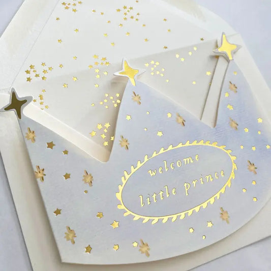 Welcome Little Prince Crown Greeting Card