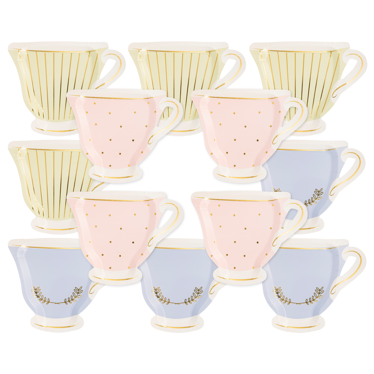 Tea Party Cup Shaped Paper Plate Set