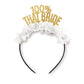 Party Headband: 100% That Bride - Gold/Hot Pink
