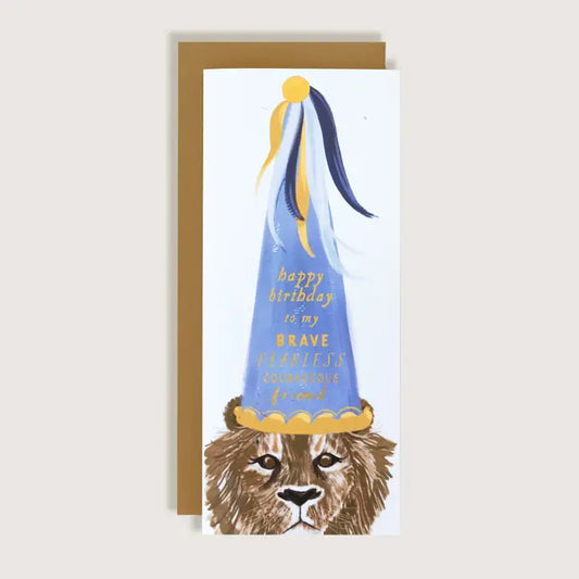 Brave, Strong, & Courageous Lion Happy Birthday Greeting Card