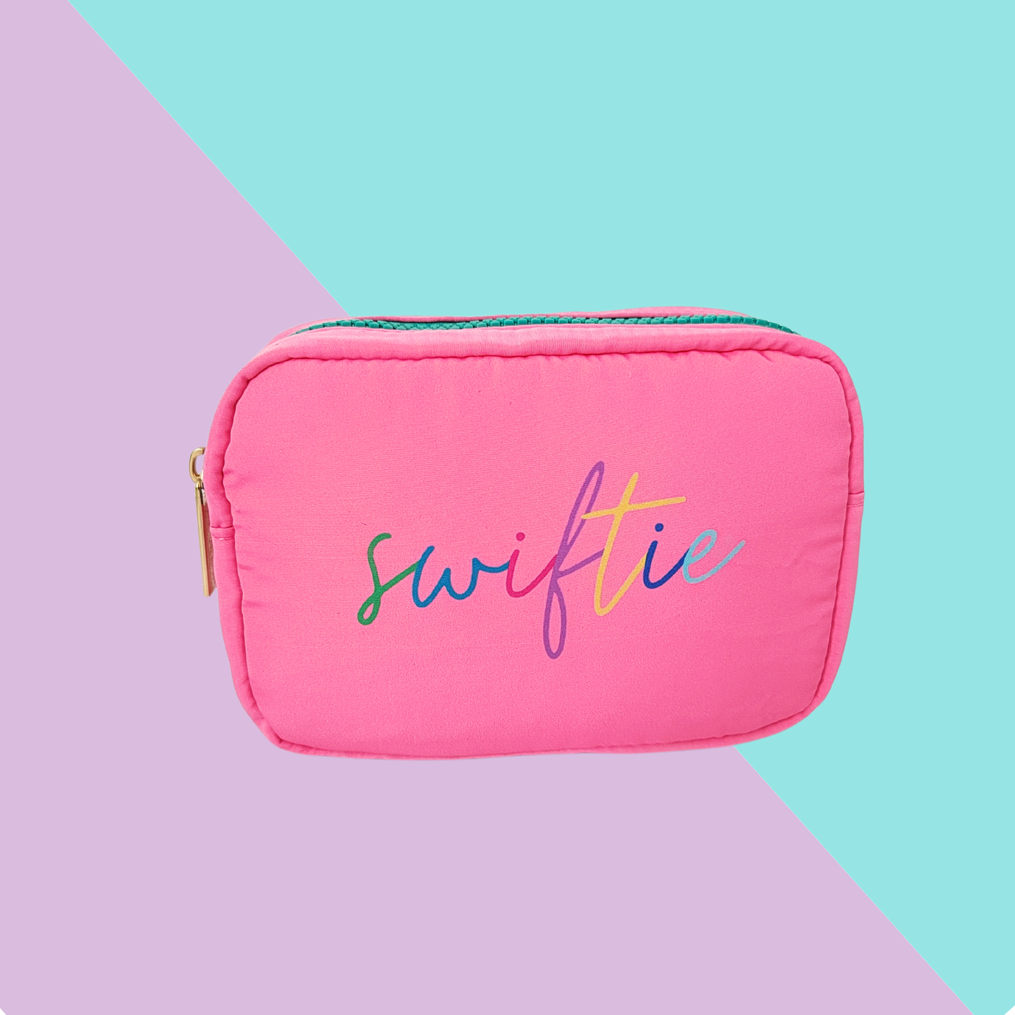 "Swiftie" Script Pink Puffy Pouch