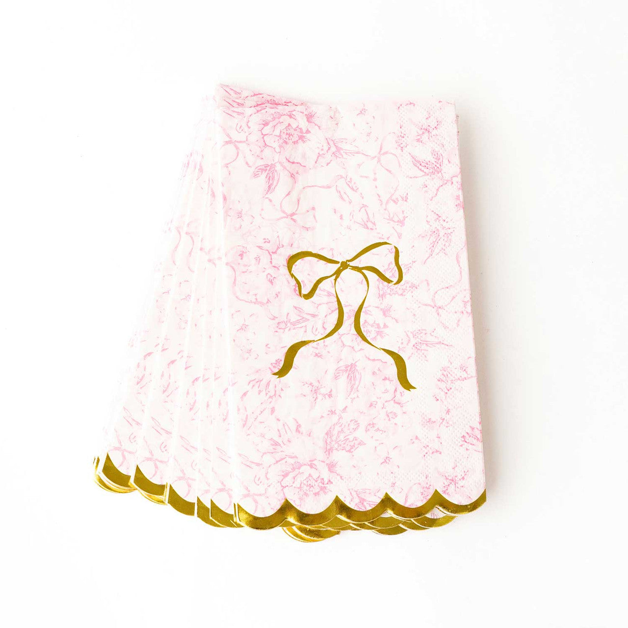 Pink Bow Toile Paper Guest Napkins