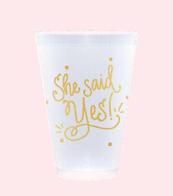 "She Said Yes!" Frosted Cups