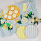 Soleil Yellow Cabana Signature Stripe Plates