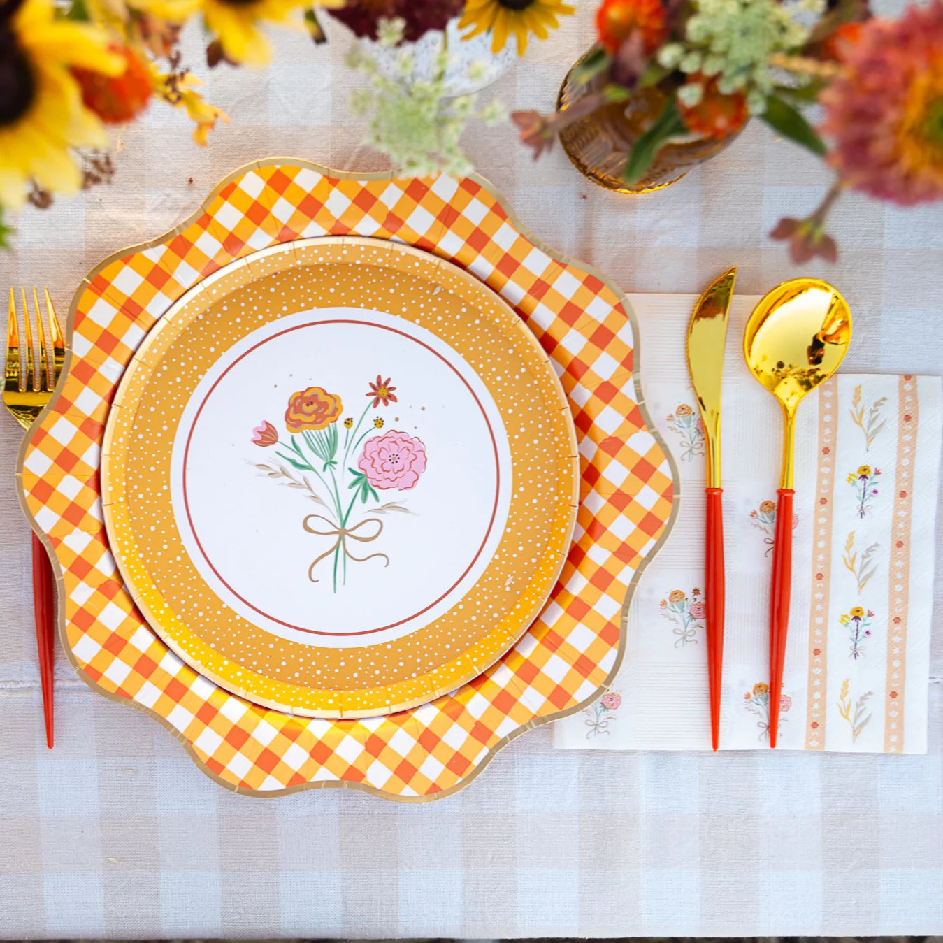 Cozy Fall Floral Plates