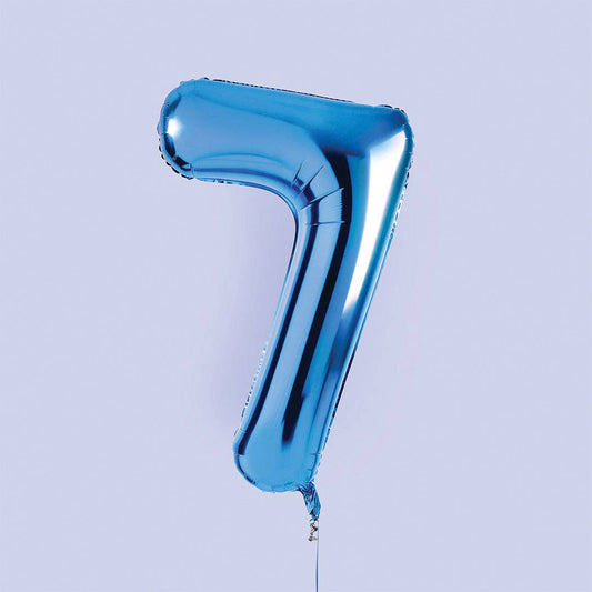 Hootyballoo by Club Green - Blue Number '7' Foil Balloon 34"