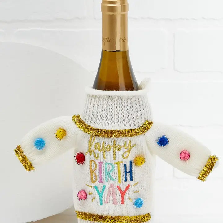 Happy BirthYay Wine Bottle Sweater