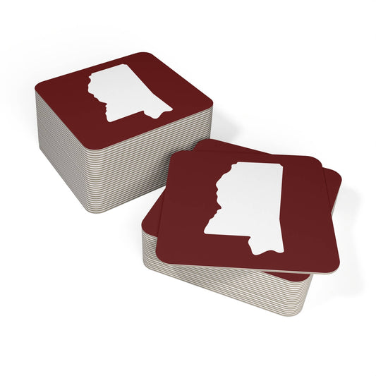 Mississippi State Maroon White Paper Party Coasters 