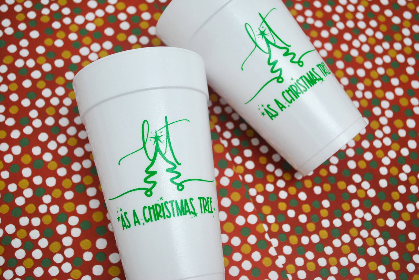 20oz. Styrofoam Cups: Lit Like a Christmas Tree