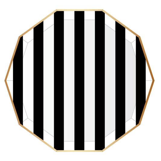 Black Noir Signature Cabana Stripe Plates