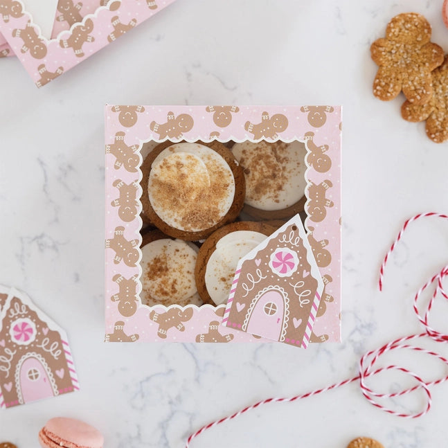 Pink Gingerbread Cookie Boxes