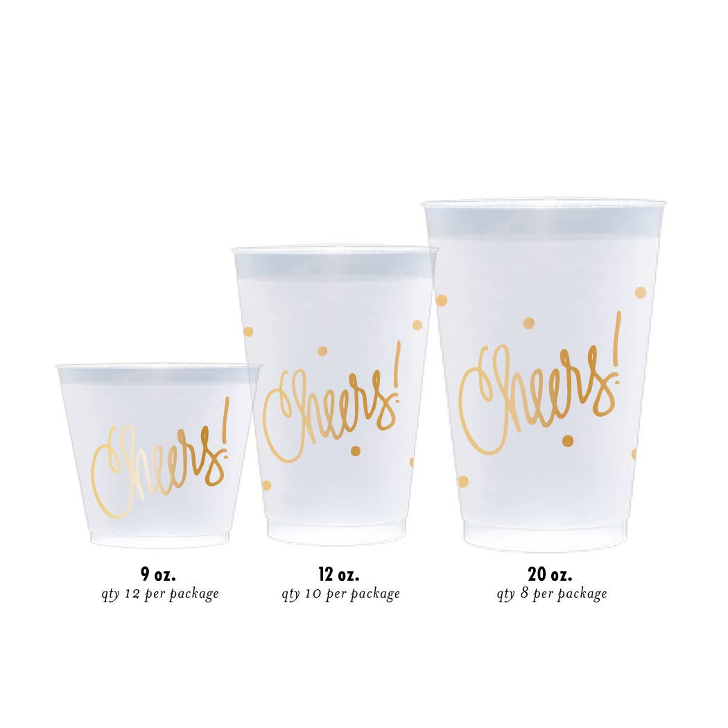 "Cheers!" 20oz Frosted Cups