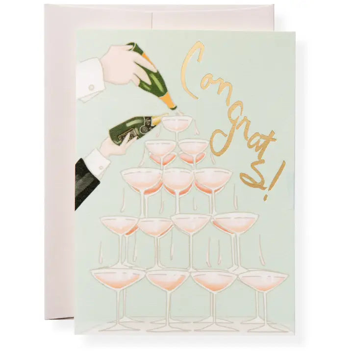 Congrats Champagne Tower Greeting Card