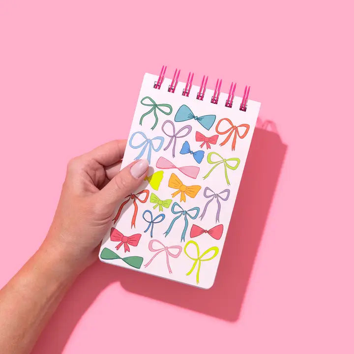 Spiral Top Notebook: Colorful Bows