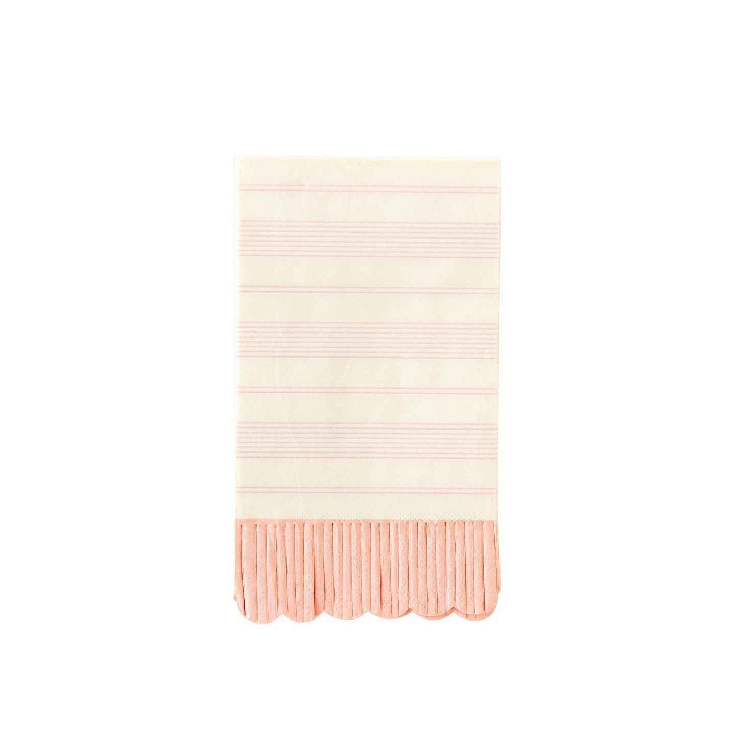 Pink Striped Fringed Guest Napkin