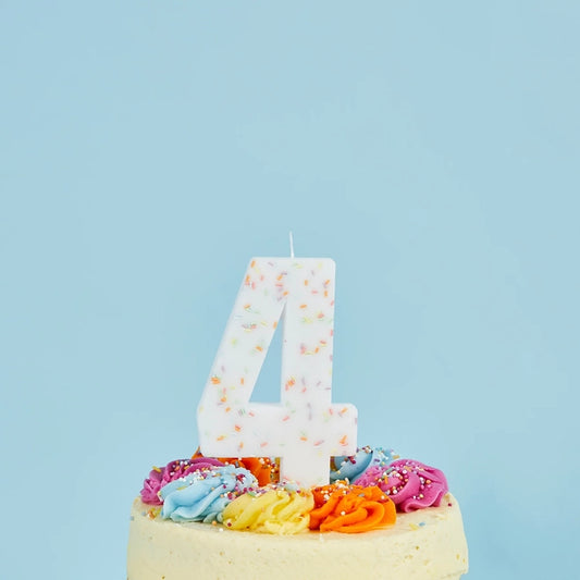 Jumbo Sprinkle Number 4 Candle