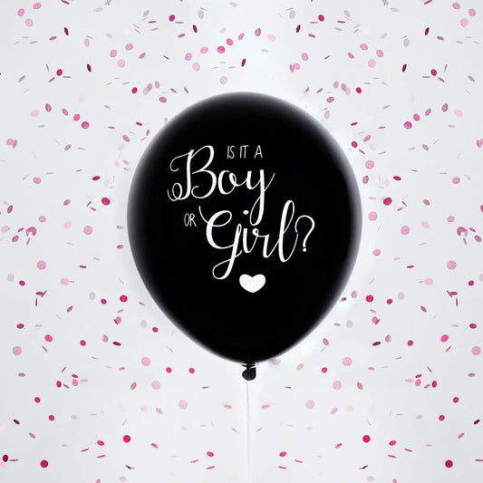 Hootyballoo by Club Green - Black Gender Reveal 18" Latex Balloon - Pink 1 Pack