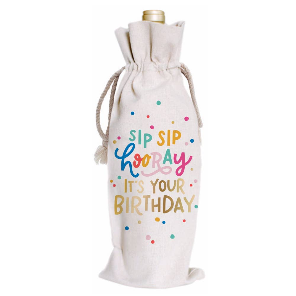 Sip Sip Hooray Wine Bottle Bag