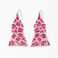 Pink & Gold Delilah Cheetah Beaded Fringe Earrings