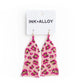 Pink & Gold Delilah Cheetah Beaded Fringe Earrings