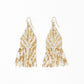 Ivory & Gold Delilah Zebra Beaded Fringe Earrings