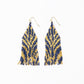 Navy & Gold Delilah Zebra Beaded Fringe Earrings