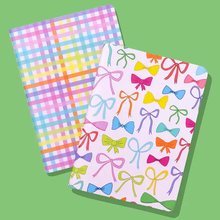 Notebook Set: Colorful Bows + Colorful Gingham