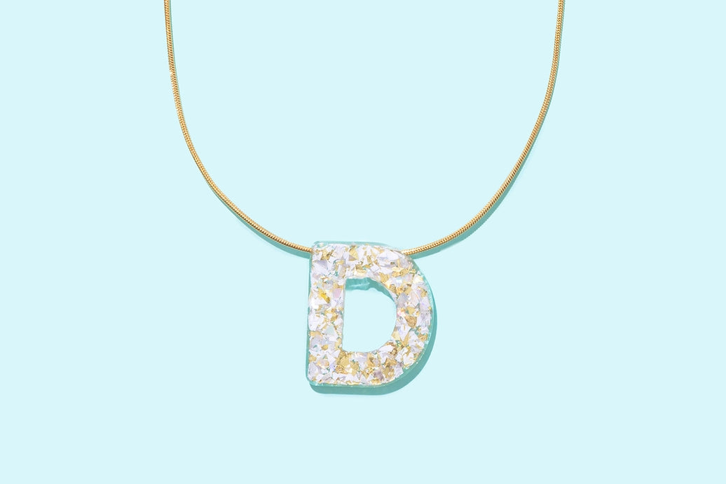 Pearl Confetti Chain Necklaces (Multiple Letters Available)