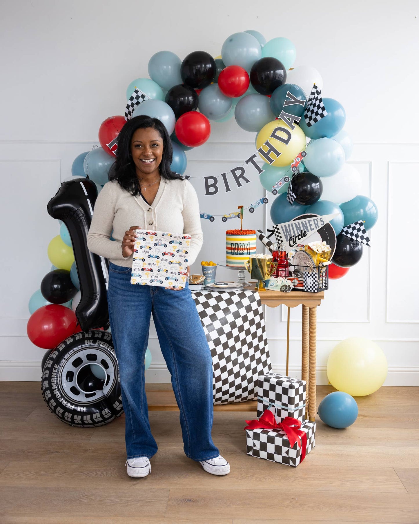 Checkered Flag Paper Table Runner