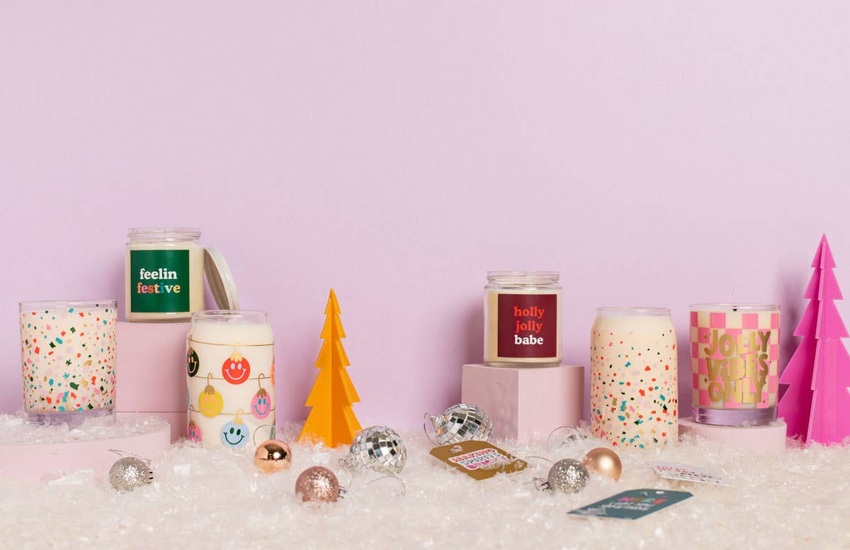 Holiday Candle Jars: Happy Holiday