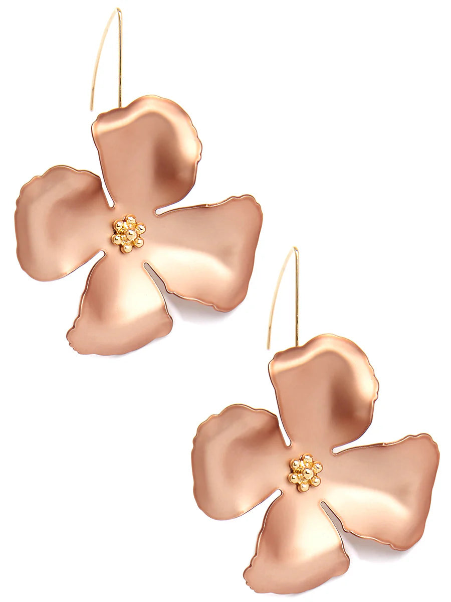 Chroma Petals Threader Earring: Copper