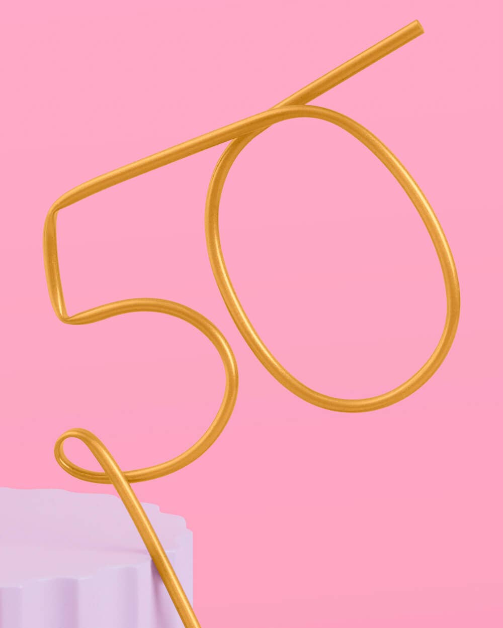 Gold 50th Birthday Straw