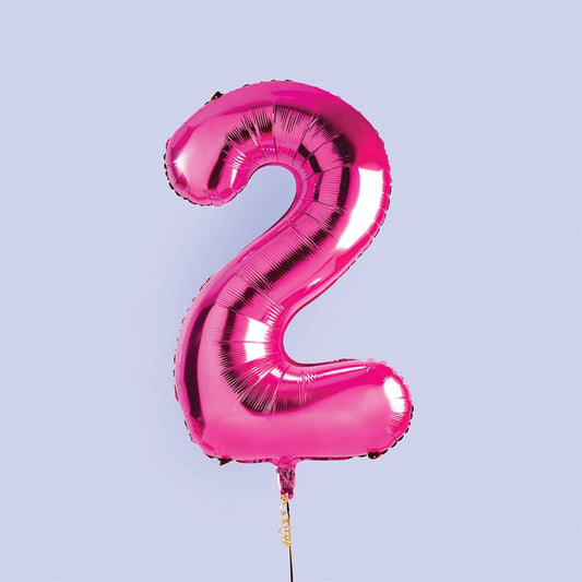 Hootyballoo by Club Green - Hot Pink Number '2' Foil Balloon 34"