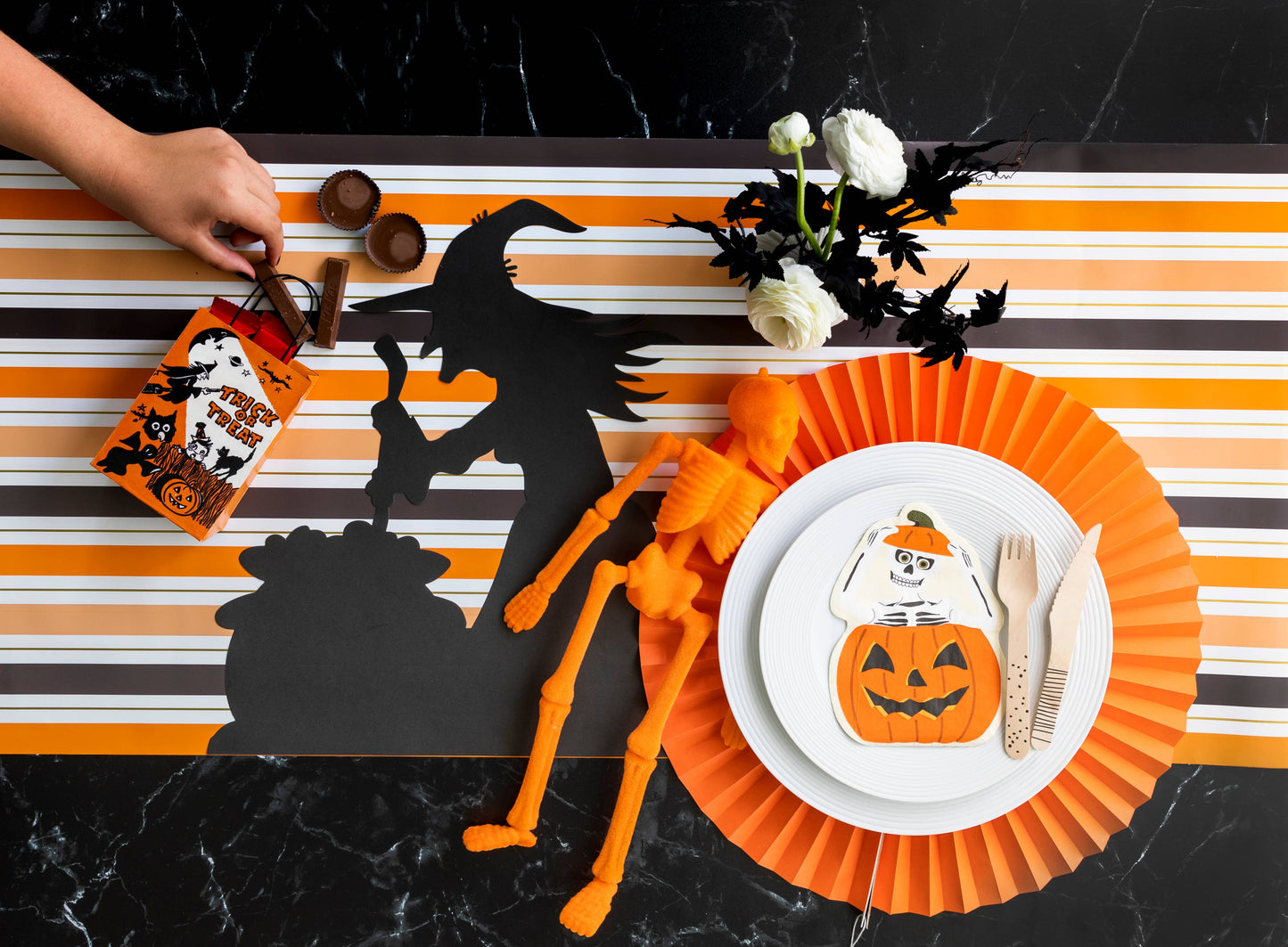 Halloween Stripe Paper Table Runner