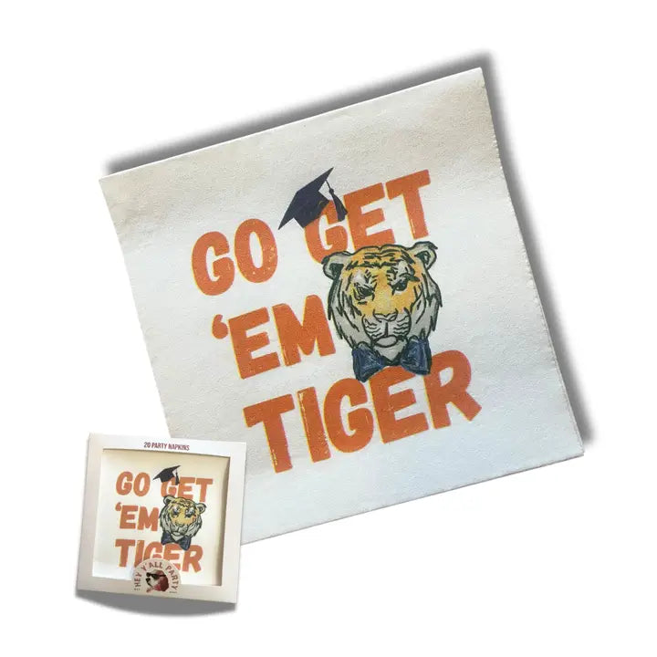 Go Get 'Em Tiger Graduation Cocktail Napkins - Thumbnail 2
