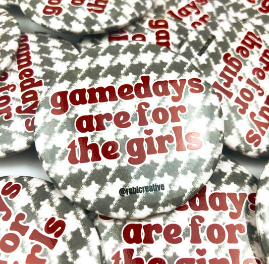 Gameday Girls Houndstooth Game Day Button