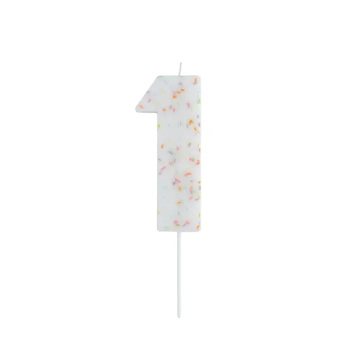 Jumbo Sprinkle Number 1 Candle