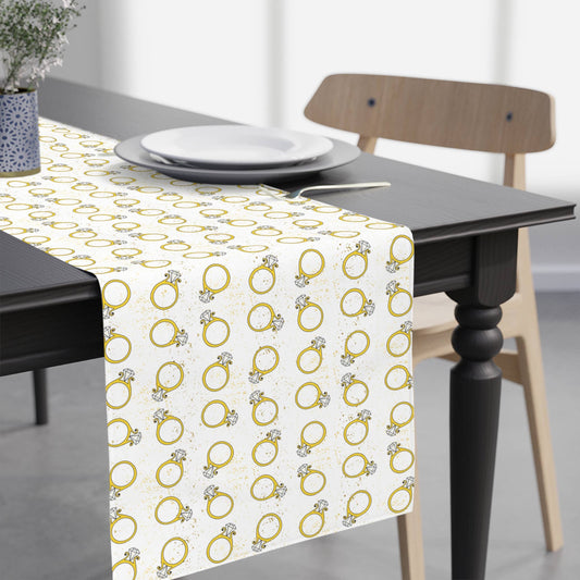 Gold Wedding Bridal Ring Paper Table Runner