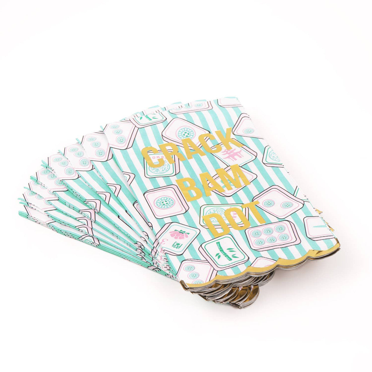 Mahjong Striped Paper Guest Towel Napkins