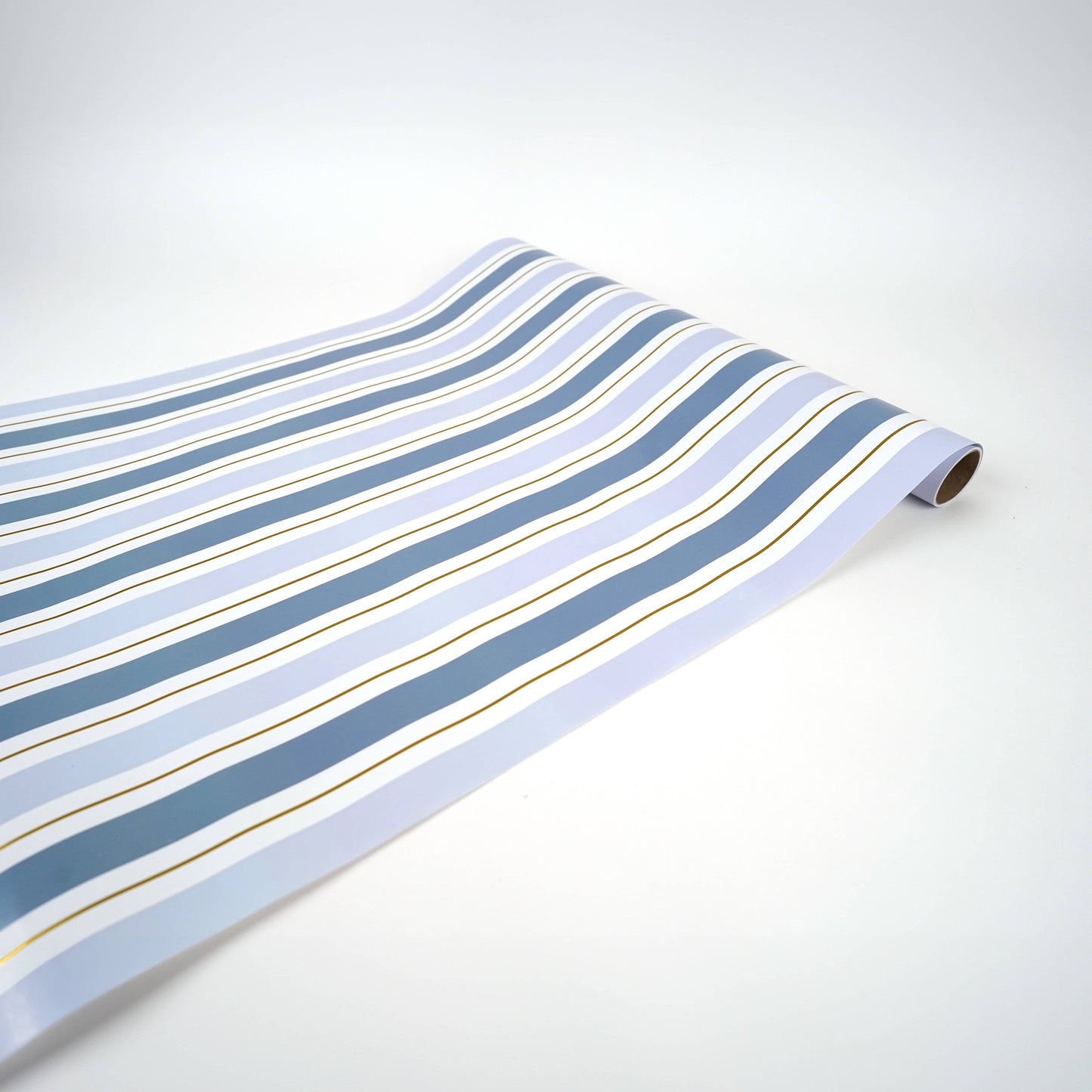 Paper Table Runner: Blue and Gold Stripe