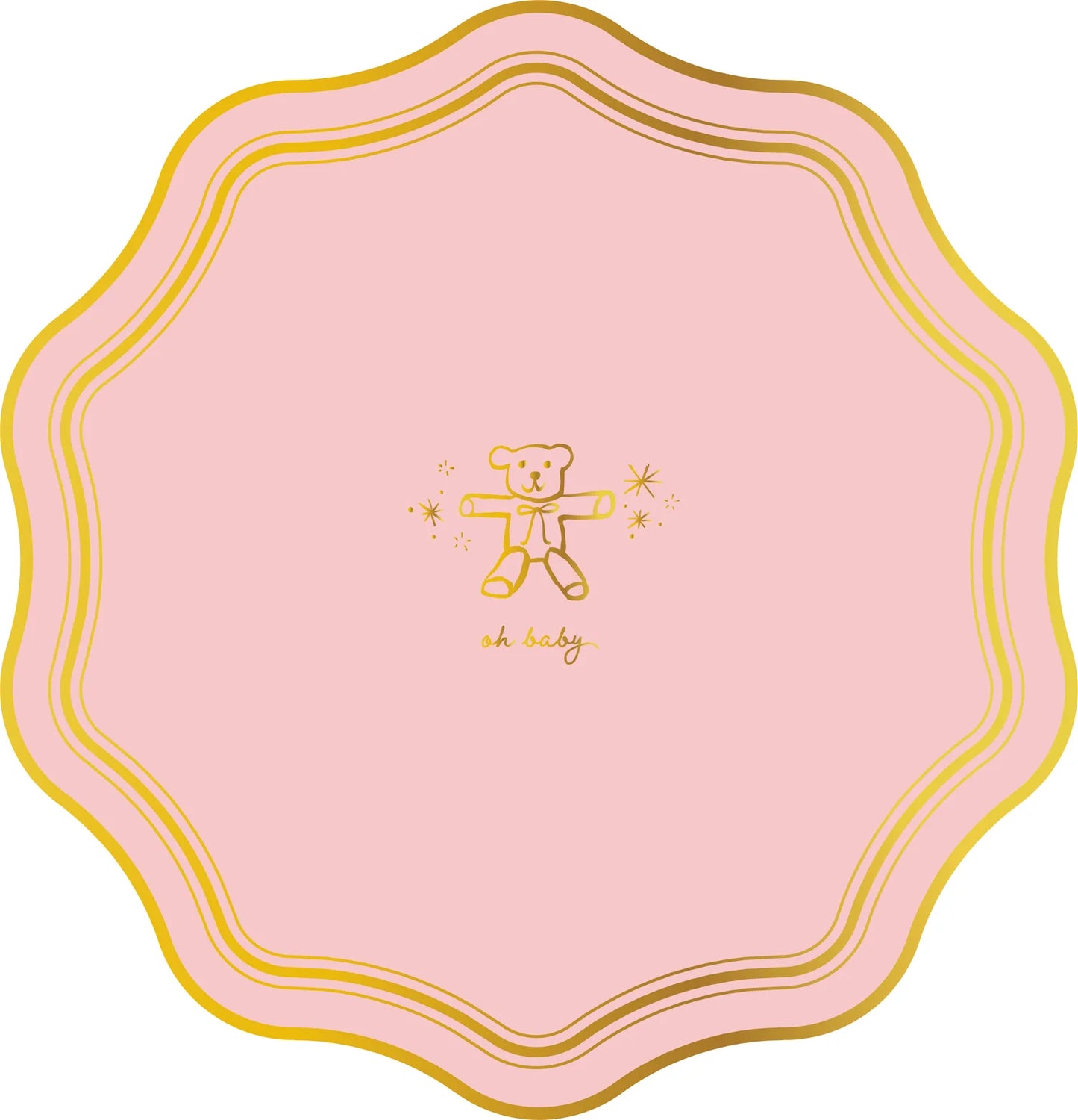Oh Baby Icon Pink Party Plates