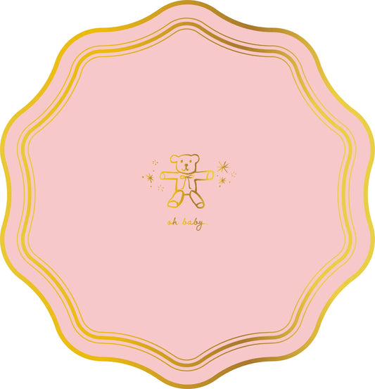 Oh Baby Icon Pink Party Plates