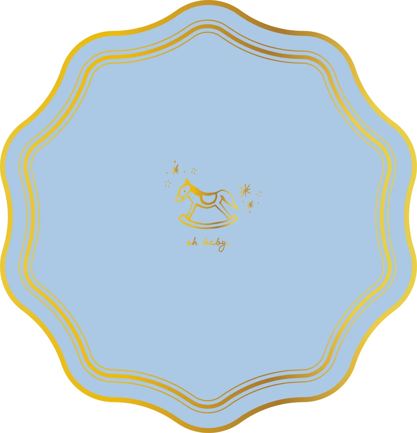 Oh Baby Icon Blue Party Plates