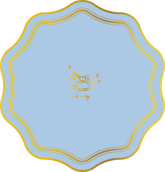 Oh Baby Icon Blue Party Plates