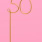 Gold 50th Birthday Straw