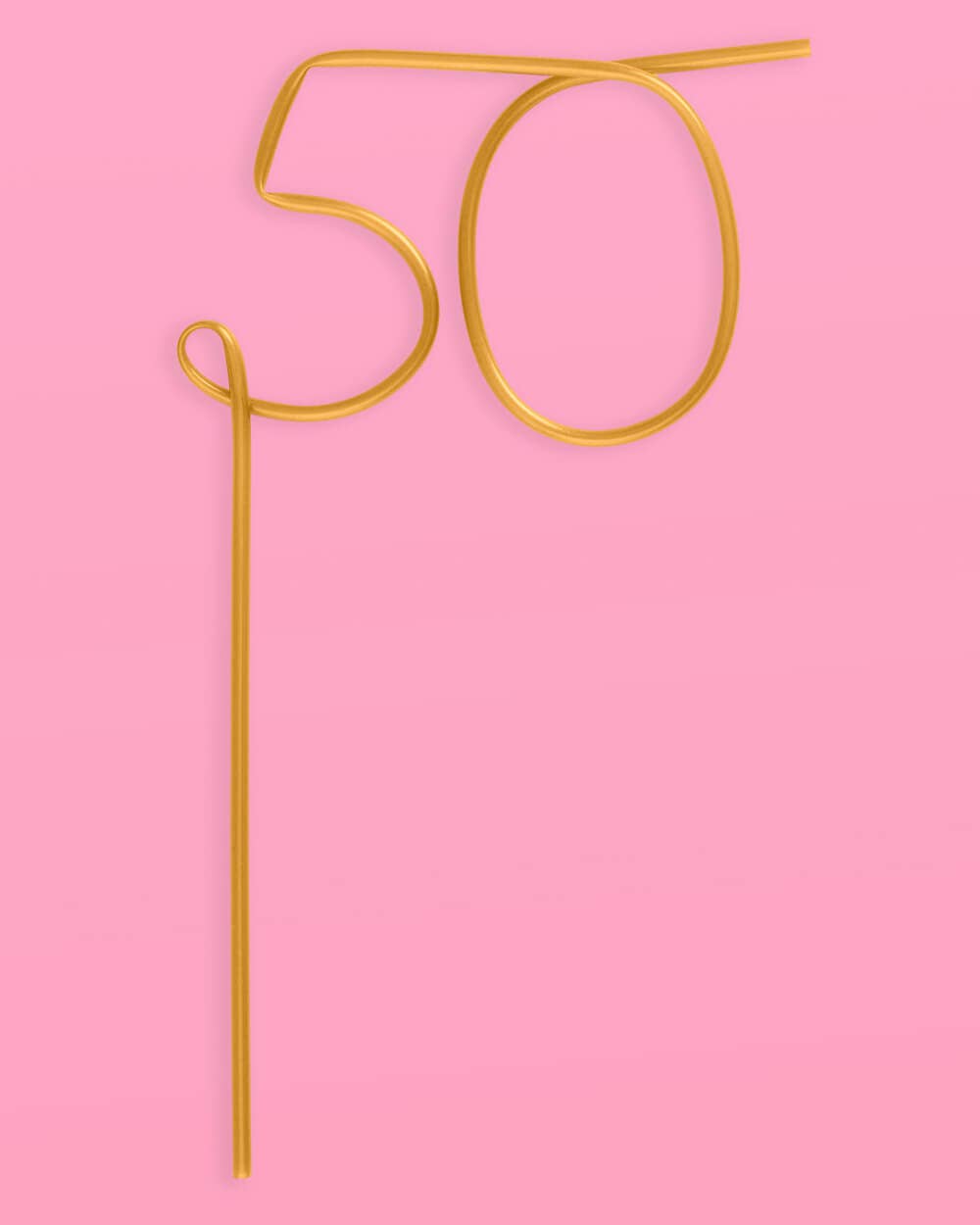 Gold 50th Birthday Straw