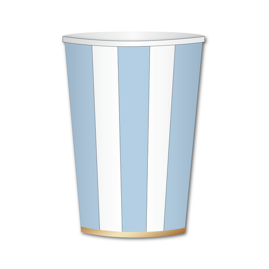 Sky Blue Cabana Stripe Cups