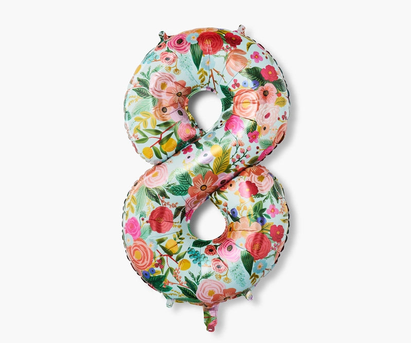 Garden Party Numbered Foil Balloon: 8