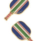 Ellie Pickleball Paddle Stud Earrings: Blue